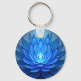 Chaveiro Arte Espiritual Zen Azul Flor