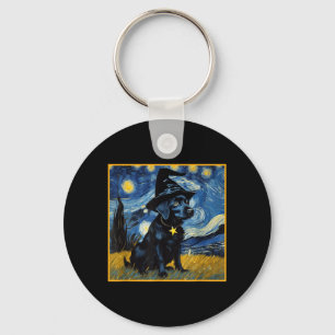 Chaveiro Arte Estrelada Noite Céu Arte Cachorro Fofo Hallow
