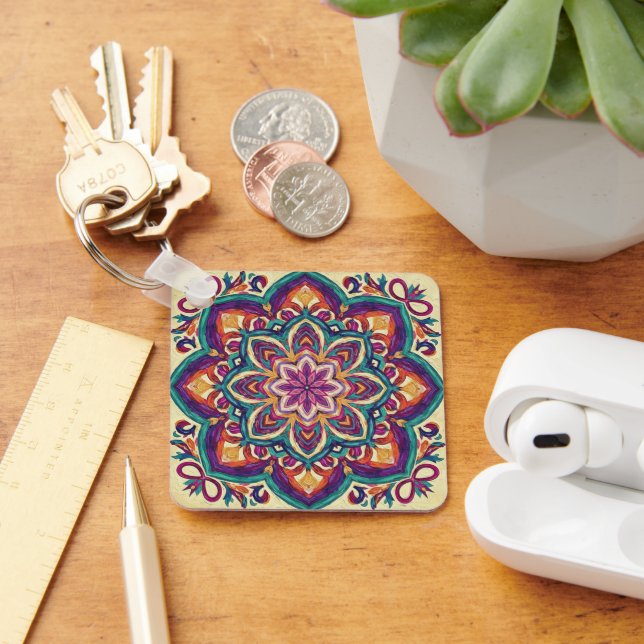 Chaveiro Arte Floral Boho Folclórico  (Mesa)