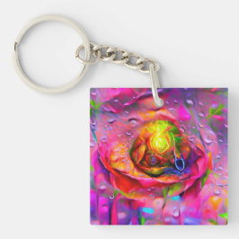 Chaveiro Arte Floral Surreal