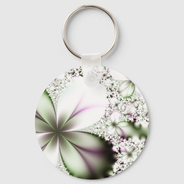 Chaveiro Arte Fractal Floral (Frente)