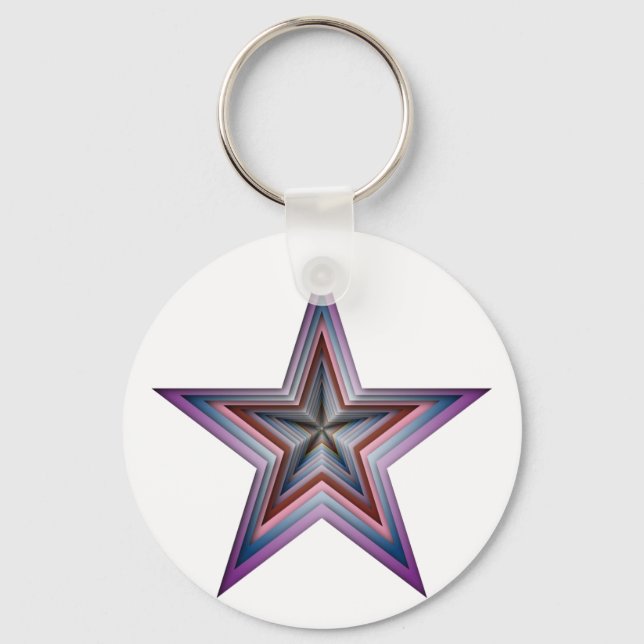 Chaveiro arte geométrica abstrato estrela (Frente)