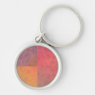 Chaveiro Arte Geométrica em Aquarela Vermelho Rosa Laranja