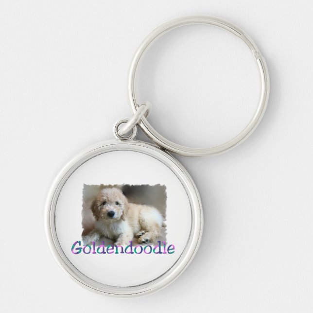 Chaveiro Arte Goldendoodle (Frente)