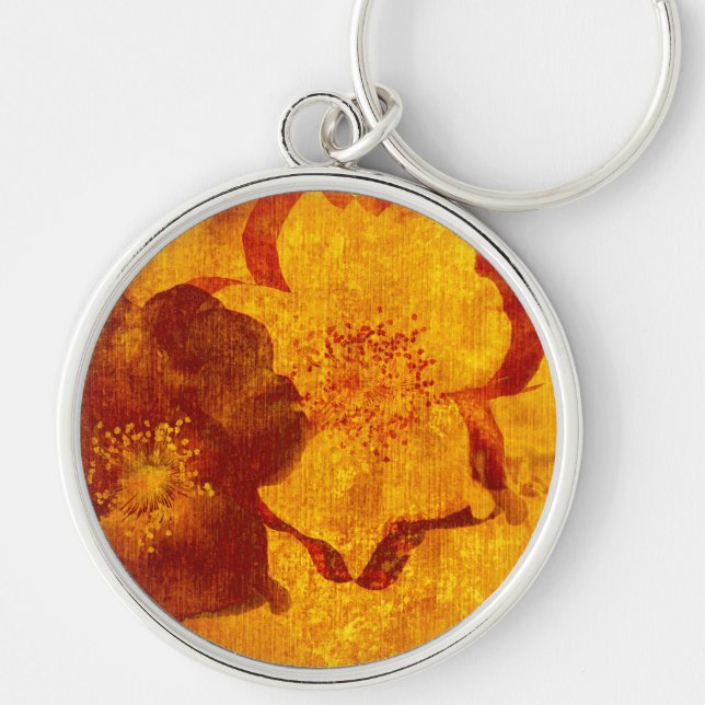 Chaveiro Arte gráfica digital verde-amarelada (Frente)