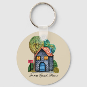 Chaveiro Arte Home doce Home bonito da aguarela