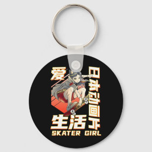 Chaveiro Arte Legal de Skate Anime Mulheres Meninas Skate