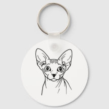Arte Linear de Gato Sphynx Elegante