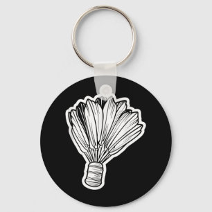 Chaveiro Arte Linear de Peteca de Badminton