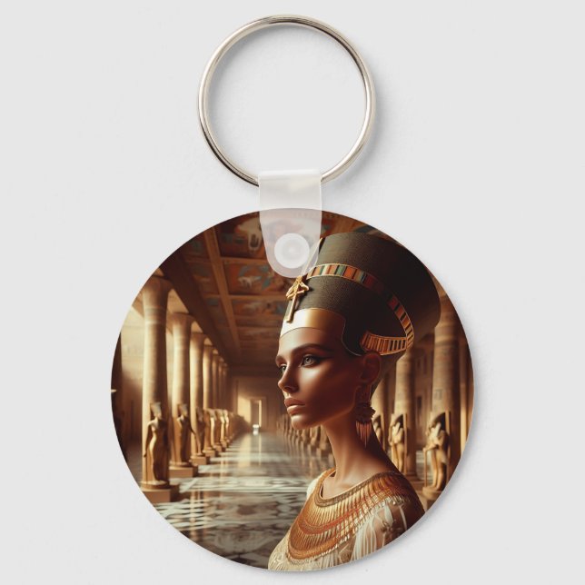 Chaveiro Arte Majestosa da Rainha Egípcia: Lealdade Antiga  (Frente)