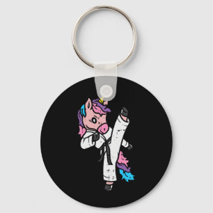 Chaveiro Arte Marcial Unicórnio Kick Cute Caratê Taekwondo