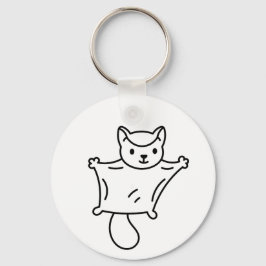 Chaveiro Arte Minimalista de Sugar Glider em Linhas