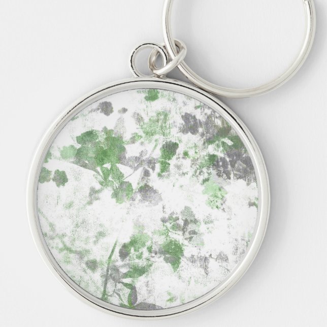 Chaveiro Arte moderna do padrão das flores e mistura de tex (Frente)