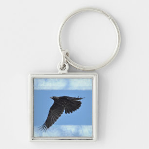 Chaveiro Arte Moderna Flying Raven em Azul