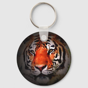 Chaveiro Arte Motivacional de Rosto de Tigre