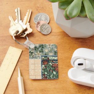 Chaveiro Arte Nova Antiga, Flores Columbine Aquilegia