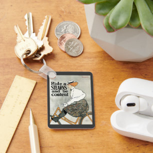 Chaveiro Arte Nova Antiga, Pedale uma Bicicleta Ride a Ster