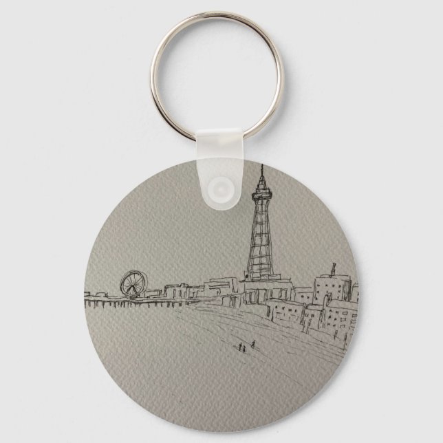 Chaveiro Arte Original da Torre de Blackpool  (Frente)