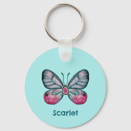 Chaveiro Arte personalizada de borboleta de vidro de outubr