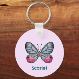 Chaveiro Arte personalizada de borboletas rosa de outubro