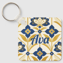 Arte Personalizada em Deco Azul Marinho & Floral D