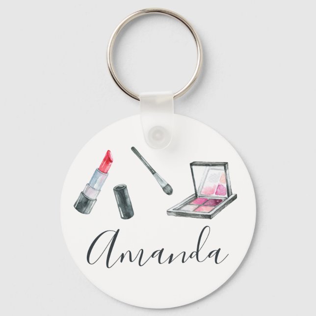 Chaveiro Arte Personalizada Personalizada do Artista Makeup (Frente)