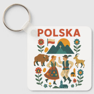 Chaveiro Arte Plana Montanhesa Folk Polonesa