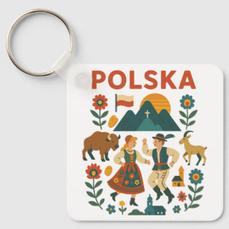 Chaveiro Arte Plana Montanhesa Folk Polonesa