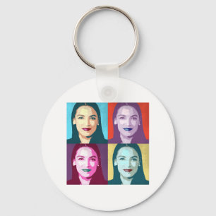 Chaveiro Arte Pop Ocasio-Cortez