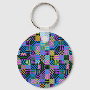 Chaveiro Arte Popular Tribal - Azul