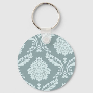 Chaveiro Arte Rococó Damask I Azul Ovo de Pato+Turquesa