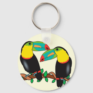 Chaveiro Arte sobre o amor de pássaros tucanos