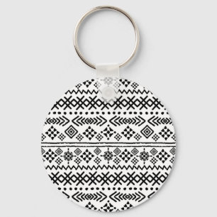 Chaveiro Arte tribal boho: geométrico sem costura.