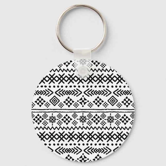 Chaveiro Arte tribal boho: geométrico sem costura. (Frente)