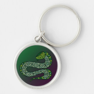 Chaveiro Arte Tribal de Cobra Legal Metalizada