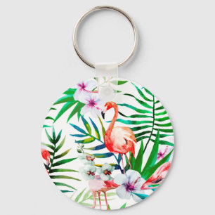 Chaveiro Arte tropical flamingo