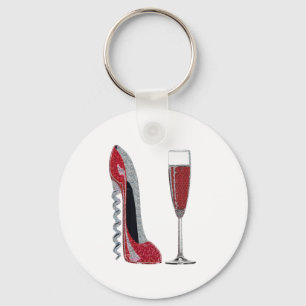 Chaveiro Arte vermelha do estilete e do vinho tinto do