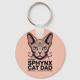 Chaveiro Arte Vetorial Divertida de Pai de Gato Sphynx
