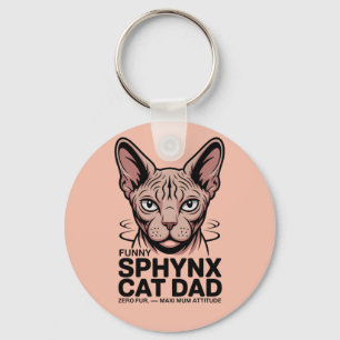 Chaveiro Arte Vetorial Divertida de Pai de Gato Sphynx