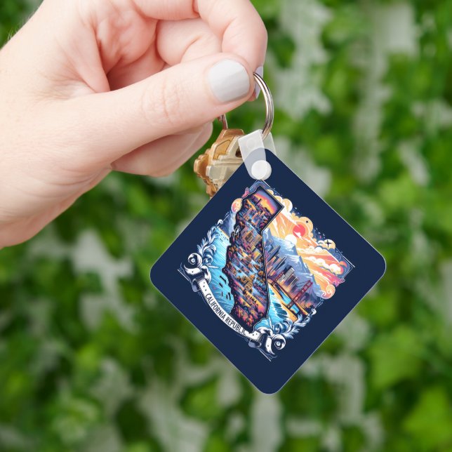 Chaveiro Arte vetorial do mapa da Califórnia (Mão)