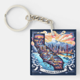 Chaveiro Arte vetorial do mapa da Califórnia
