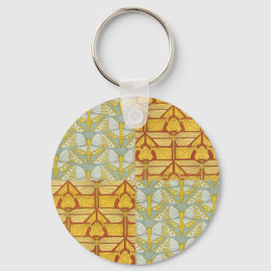 Chaveiro Arte Vintage Art Nouveau Padrão de Grade da Nature