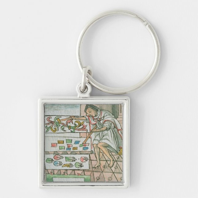 Chaveiro Artesão asteca da pena (Frente)