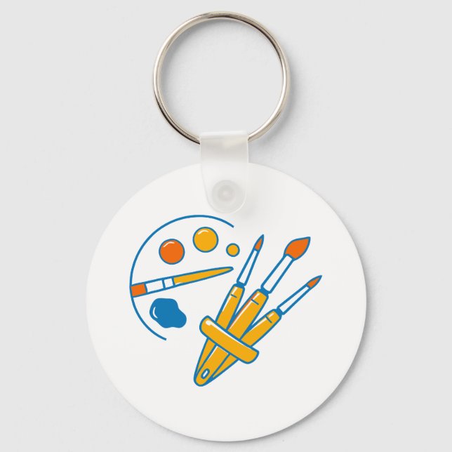 Chaveiro Artist Paint Palette and Brushes (Frente)