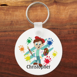 Chaveiro Artista Menino Pintor Personalizado
