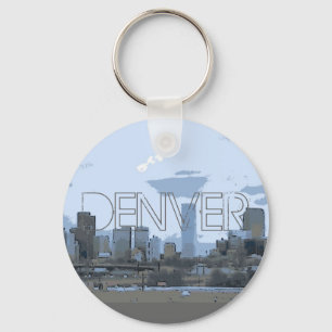 Chaveiro artístico da skyline de Denver Colorado