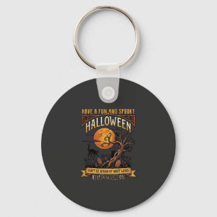 Chaveiro Árvore Assustadora de Halloween Lua Cheia Gato Pre