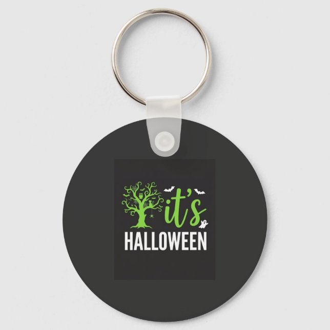 Chaveiro Árvore Assustadora do Halloween Morcegos Design Ve (Frente)