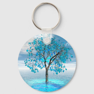 Chaveiro Árvore Azul Crystal