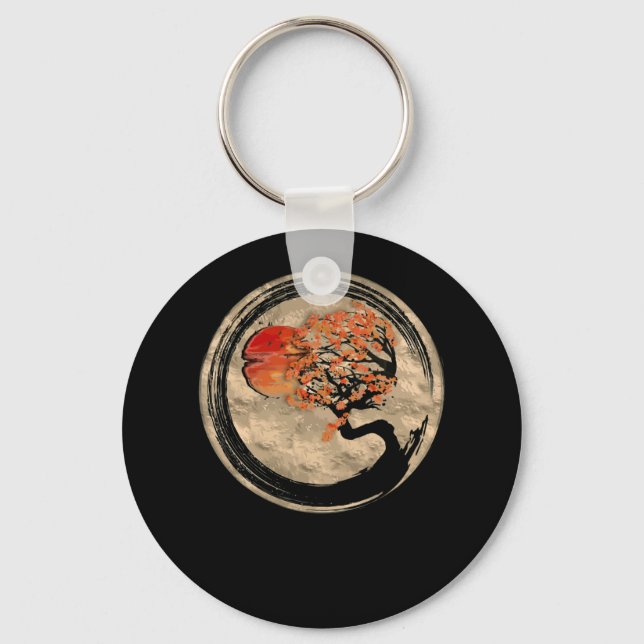 Chaveiro Árvore Budista Enso Bonsai Zen Em Japonês (Frente)